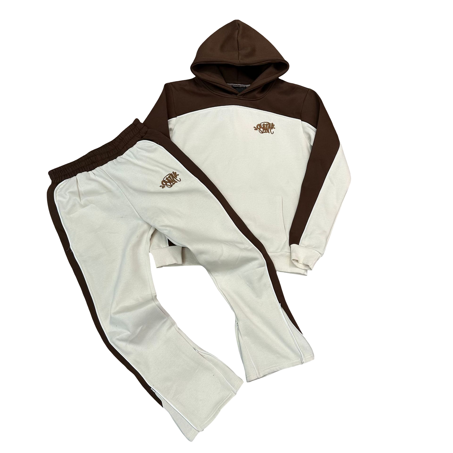 Syna World Team Pipe Tracksuit - (BROWN/CREAM)