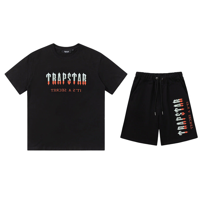 Trapstar California Short Set - (BLACK/ORANGE)