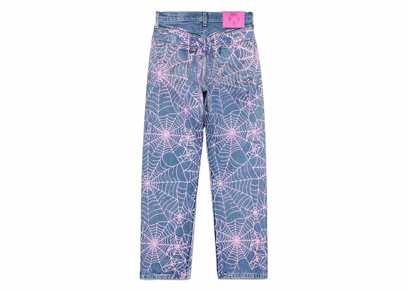 Sp5der AOP Denim Jeans - (ROSE)