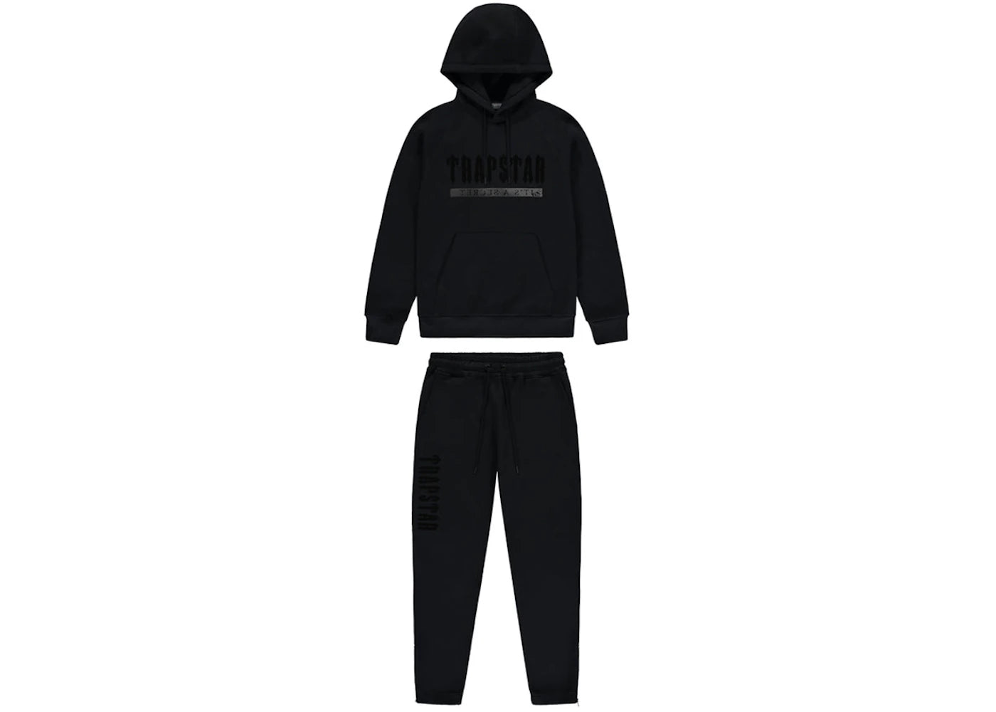 Trapstar Chenille Decoded 2.0 Hoodie Tracksuit - (BLACKOUT EDITION)