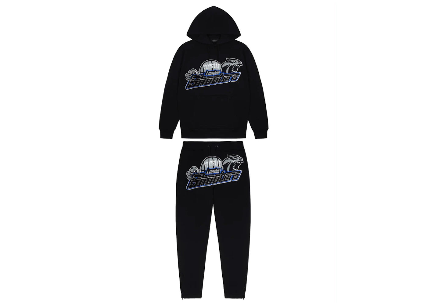 Trapstar Shooters Hoodie 2.0 Tracksuit - (BLACK/BLUE)