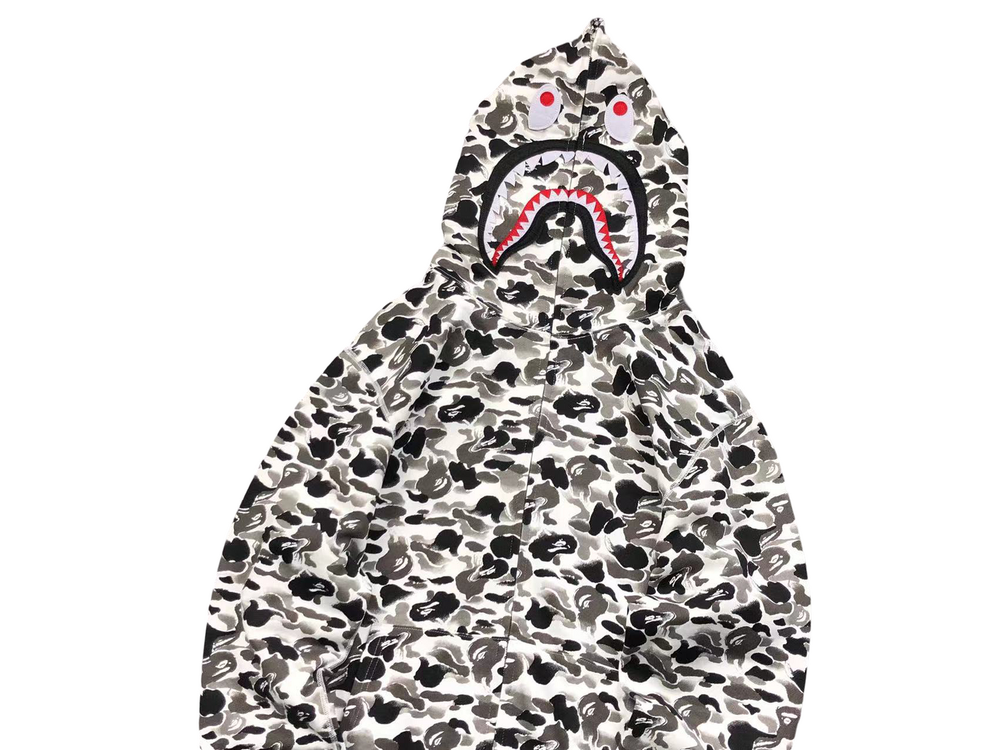 BAPE ABC Camo Shark Full Zip Hoodie - (BLACK/WHITE)