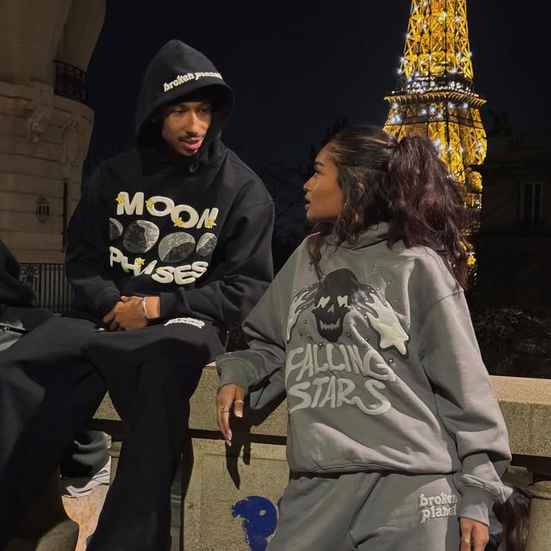 Broken Planet Moon Phase Hoodie - (BLACK)