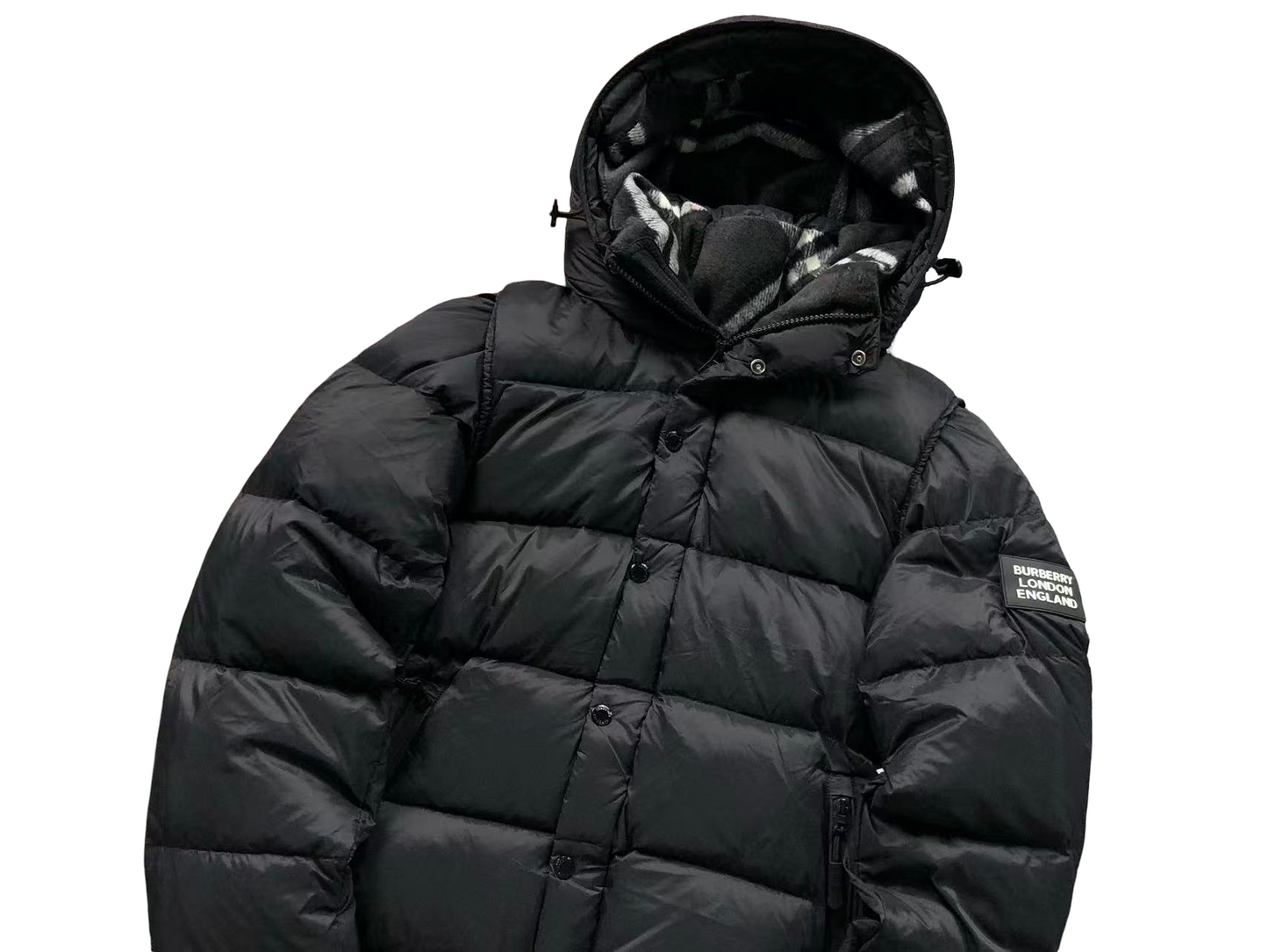 Burberry Detachable Hooded Puffer Jacket - (BLACK)