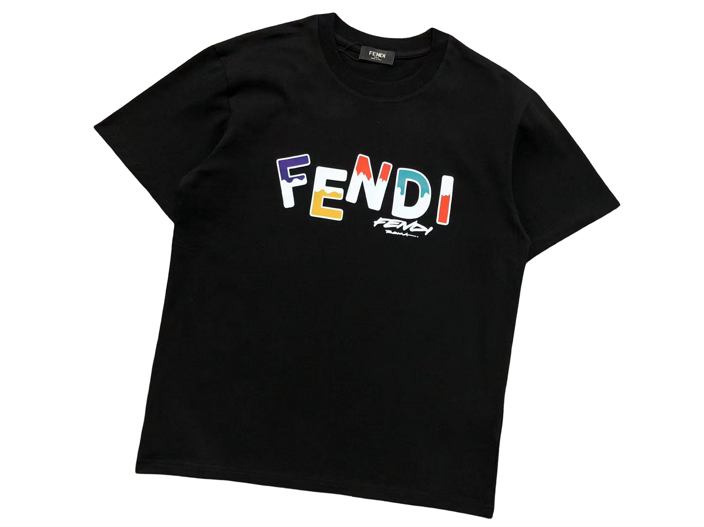 Fendi Multi Color Tee - (BLACK)