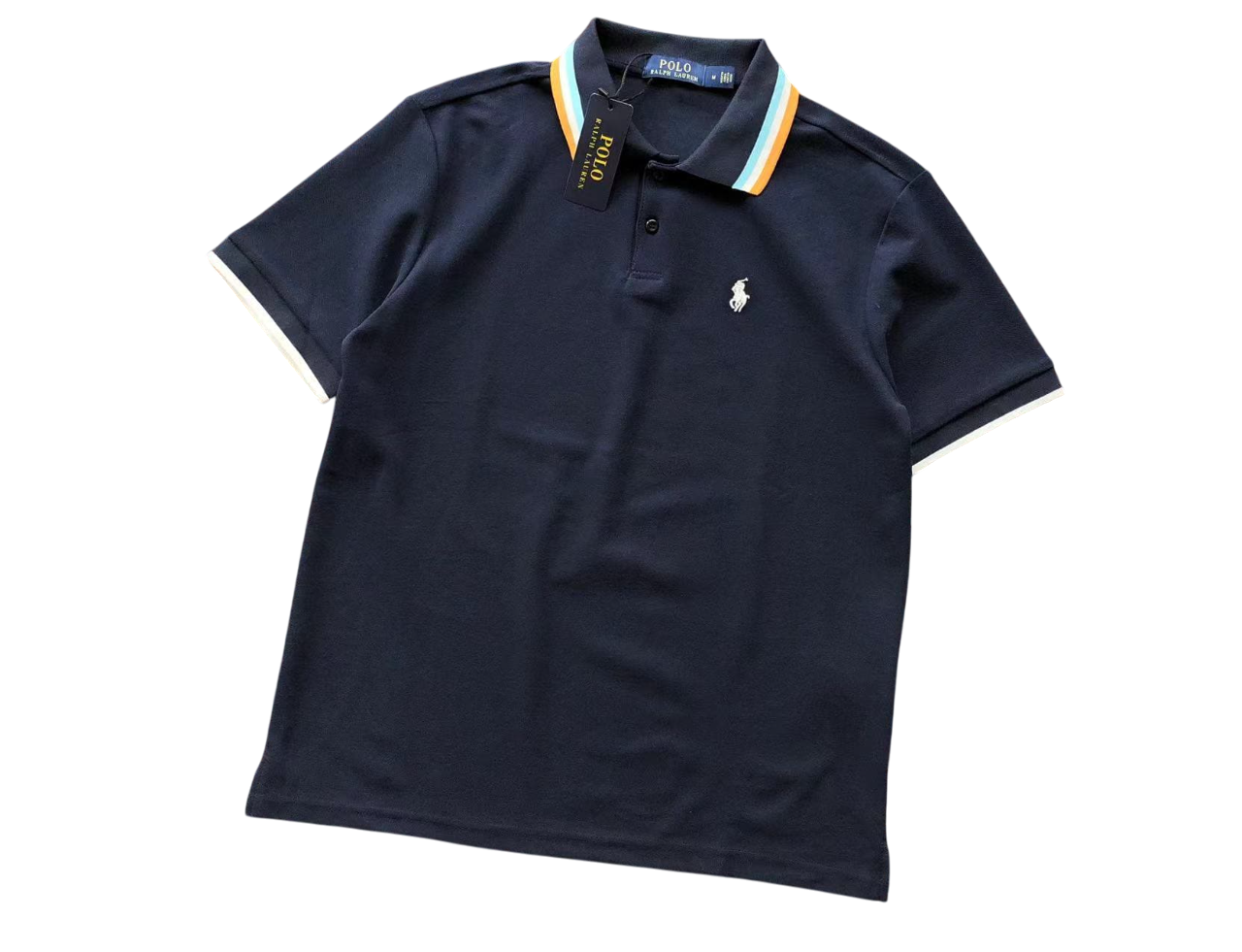 Ralph Lauren Classic Polo - (NAVY/WHITE/ORANGE)