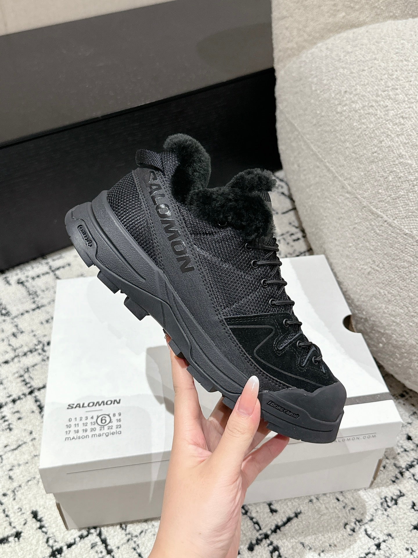 Salomon x Maison Margiela Cross Low Shearling Black