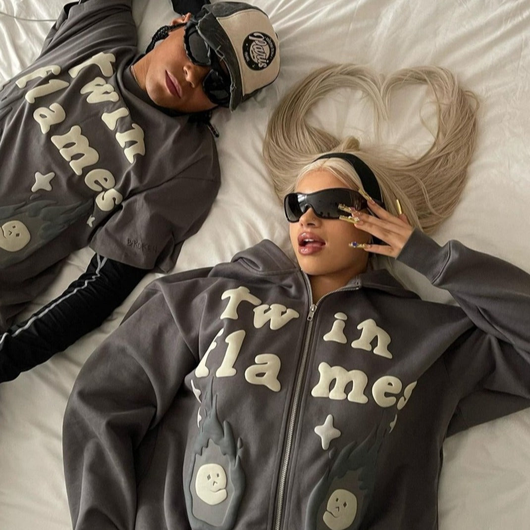 Broken Planet Twin Flames Tee - (GREY)