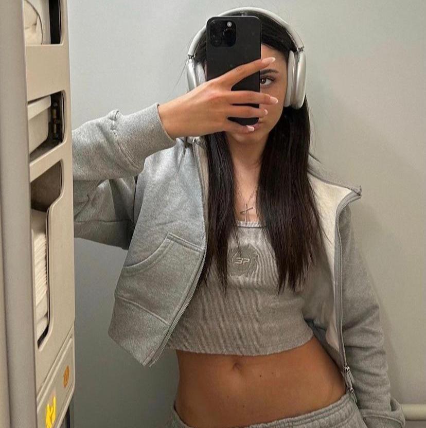 Broken Planet Basic Cropped Zip Hoodie - (GREY)