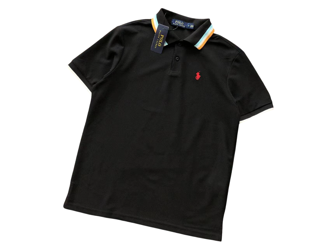 Ralph Lauren Classic Polo - (BLACK/WHITE/ORANGE)
