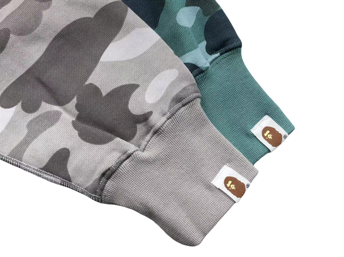 BAPE Camo Shark Wide Full Zip Double Hoodie - (LIGHT GREY)