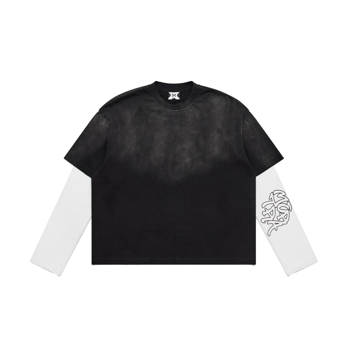 Mertra Washed Longsleeve - (BLACK/WHITE)