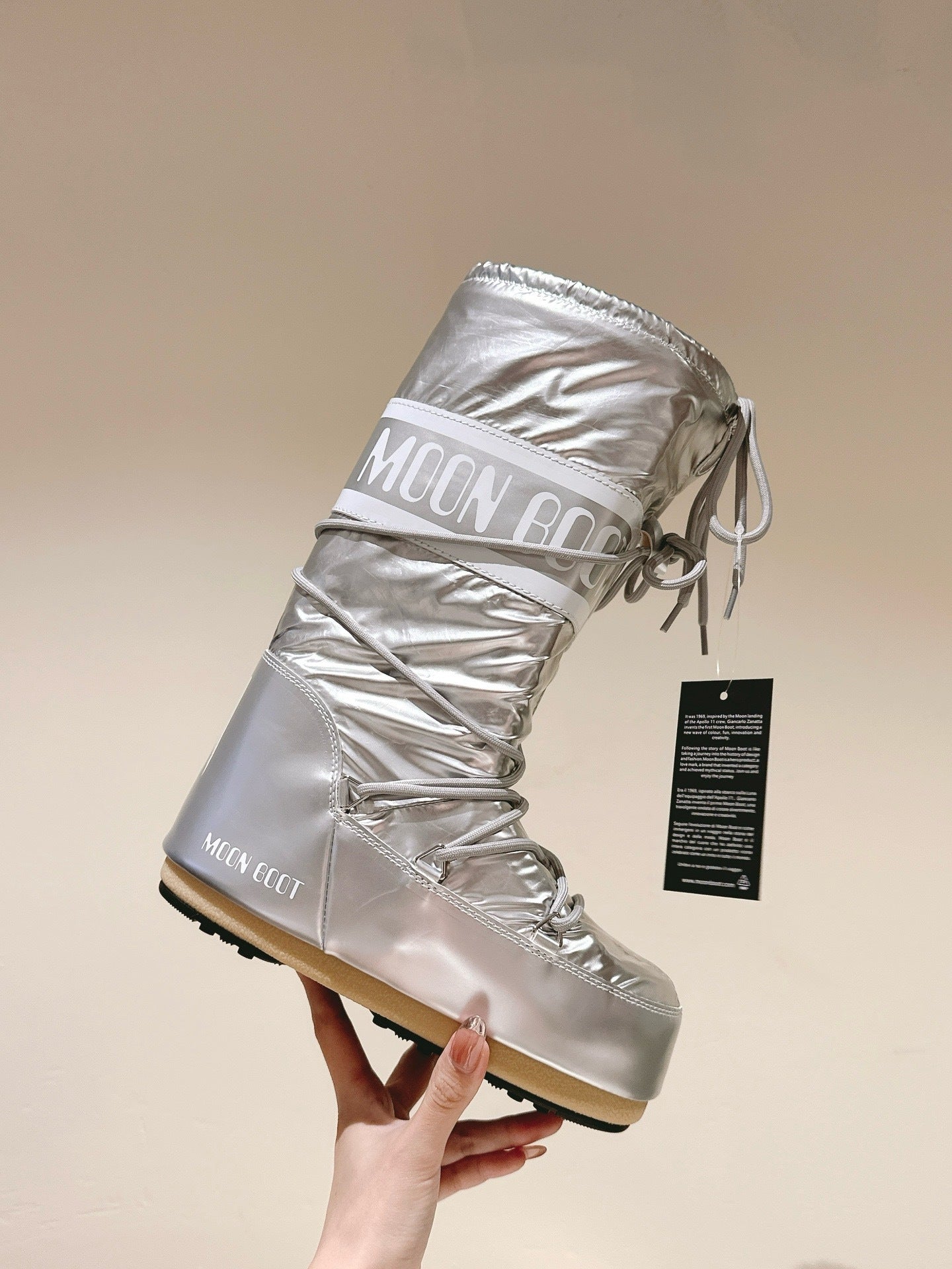 Moon Boot Icon Tall Silver