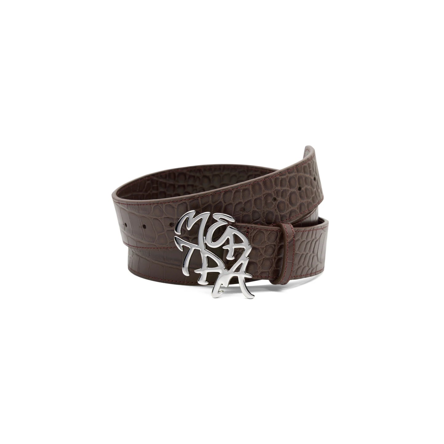 Mertra Alligator Skin Belt - (BROWN)