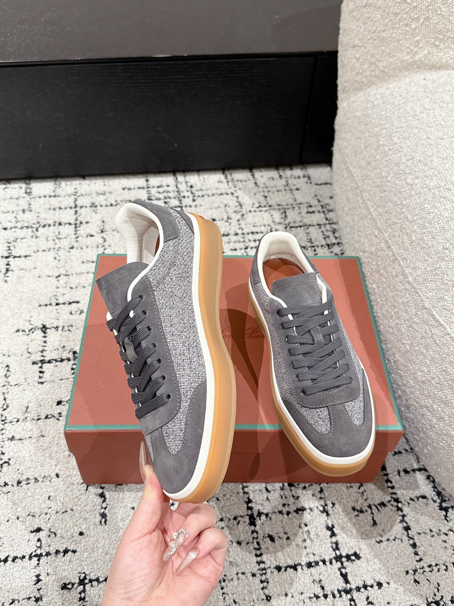 Loro Piana Tennis Walk Denim Anthracite Grey