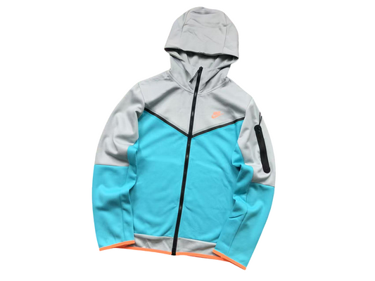 Nike Tech Fleece 2024 Zip Hoodie - (GREY/BLUE/ORANGE)