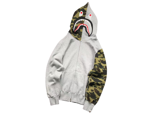 BAPE 1st Camo Shark Full Zip Hoodie - (GREY)