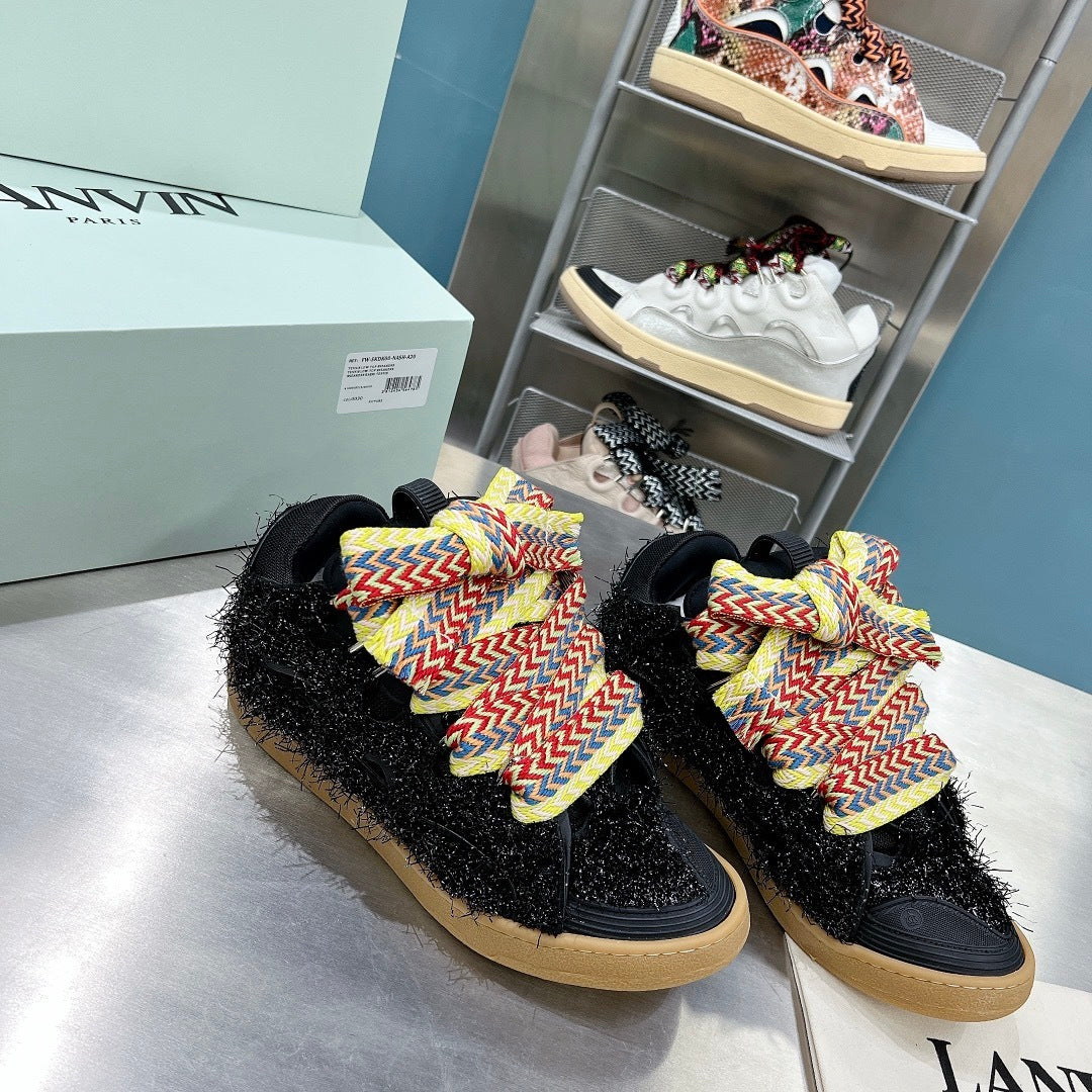Lanvin Curb Shaggy Tweed - (BLACK)
