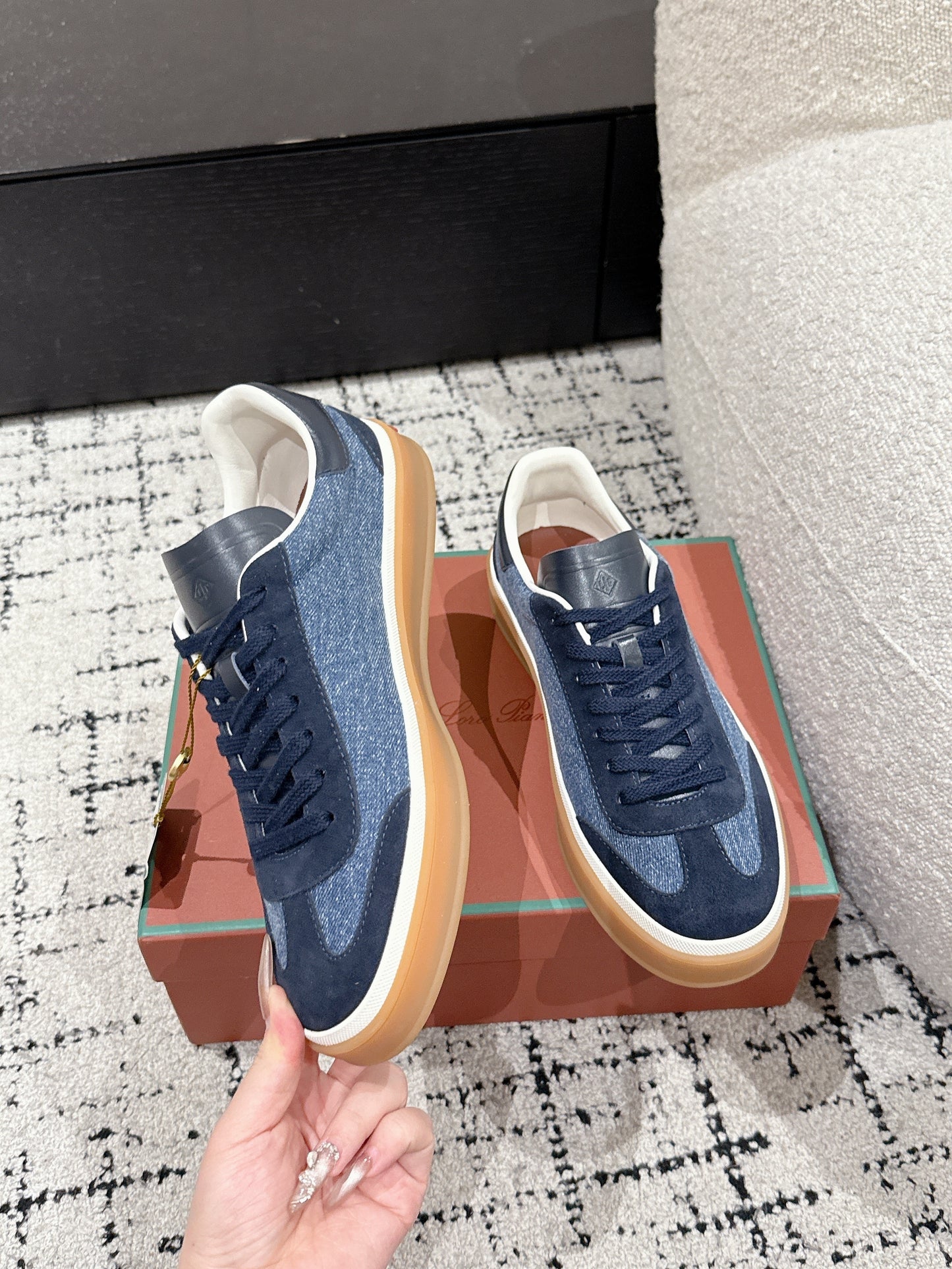 Loro Piana Tennis Walk Denim Blue White