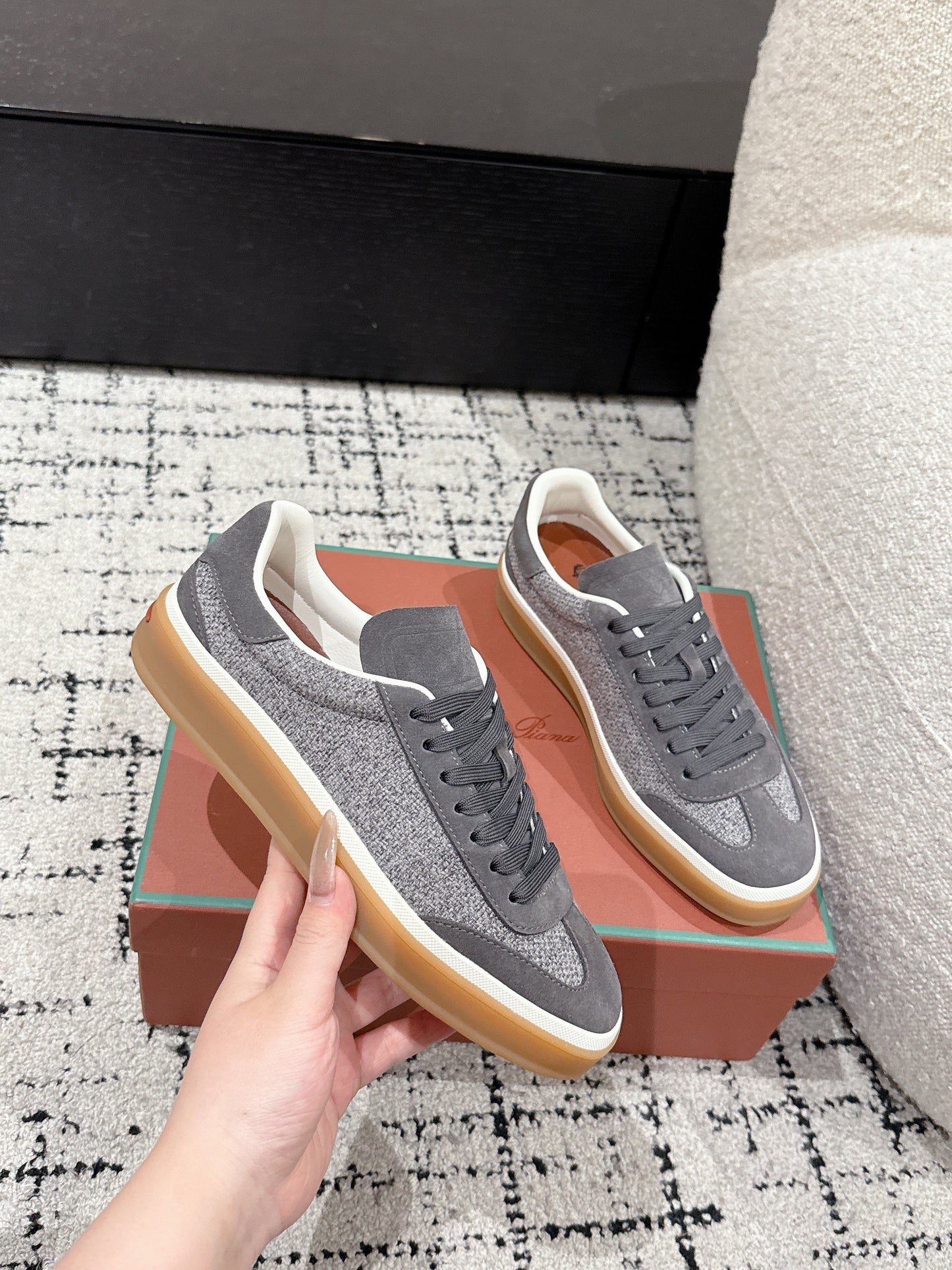 Loro Piana Tennis Walk Denim Anthracite Grey