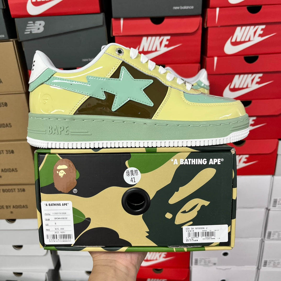 A Bathing Ape Bapesta - (GREEN/YELLOW/BROWN)