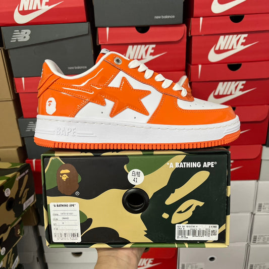 A Bathing Ape Bapesta - (ORANGE/WHITE)