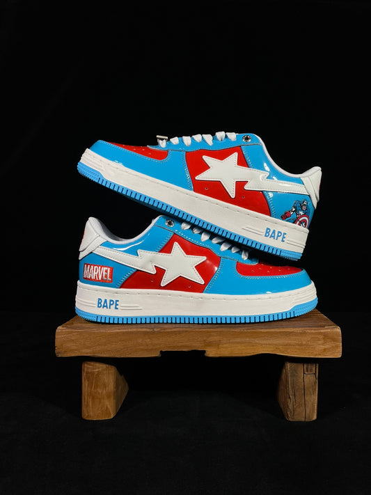 A Bathing Ape Bapesta Marvel Edition - (CAPTAIN AMERICA)