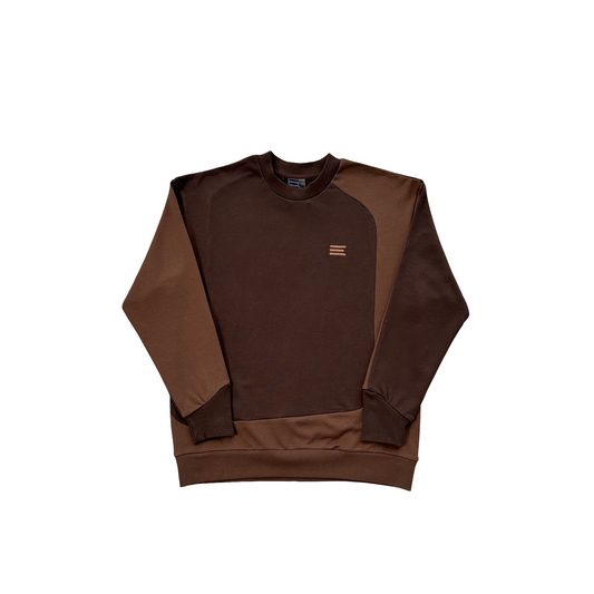 Kroen Patchwork Crewneck - (BROWN)