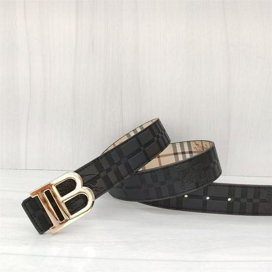 Burberry Pebbled Belt Black/Bronze