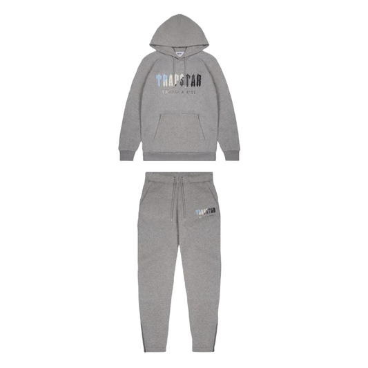 Trapstar Chenille Decoded Hoodie Tracksuit - (ICE GREY)