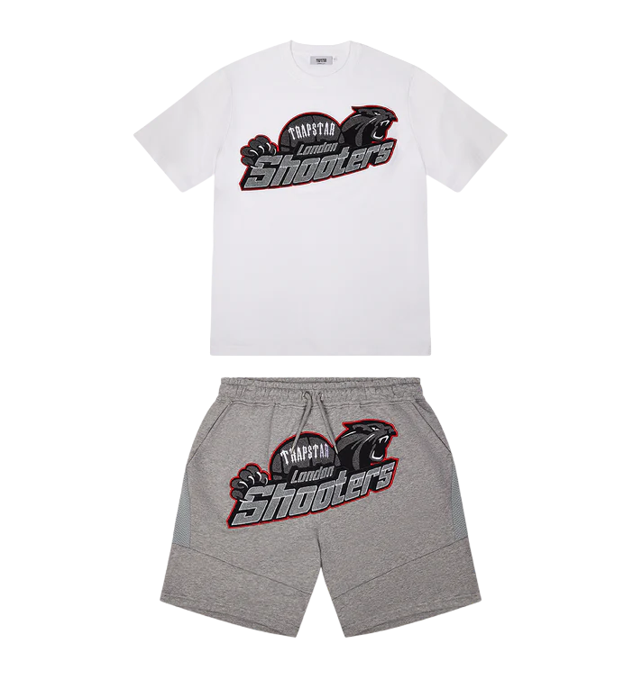 Trapstar Shooters Short Set White/Grey/Red