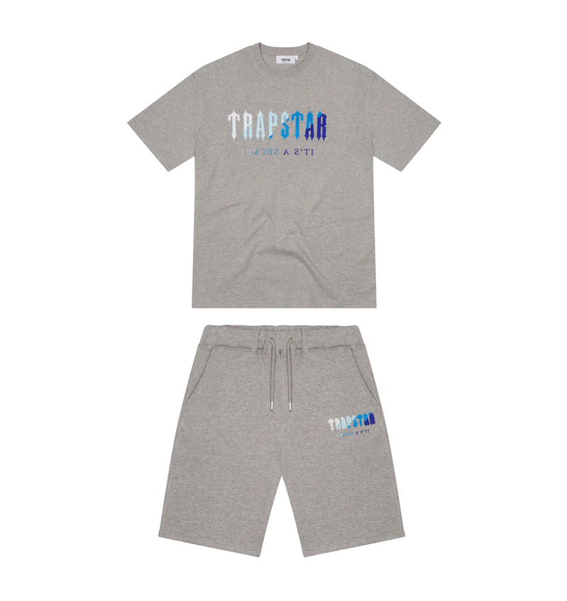 Trapstar Chenille Decoded Short Set - (GREY ICE FLAVOURS)