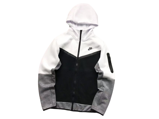Nike Tech Fleece 2024 Zip Hoodie - (WHITE/BLACK/GREY)