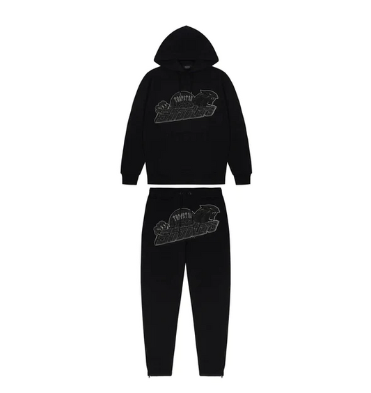 Trapstar Shooters Hoodie Tracksuit - (BLACK MONOCHROME EDITION)