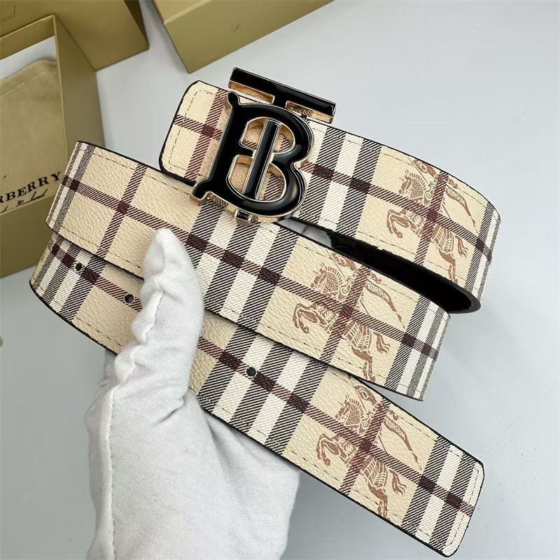 Burberry Vintage TB Belt - (BLACK/GOLD)