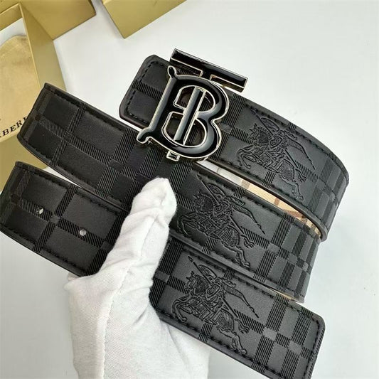 Burberry TB Belt - (TRIPLE BLACK/GOLD)