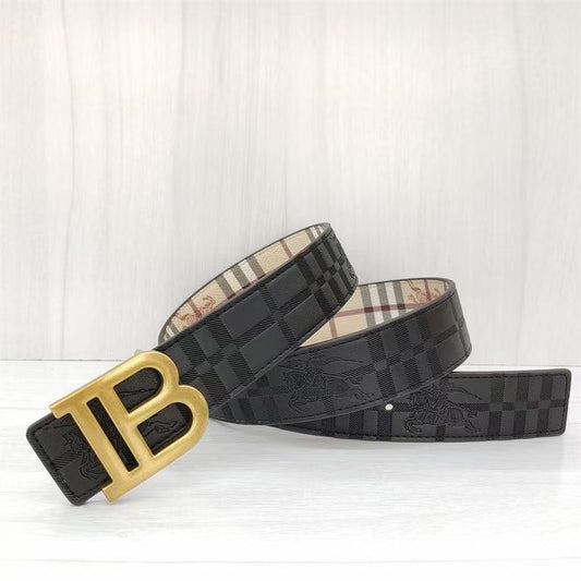 Burberry Pebbled Belt Black/Gold