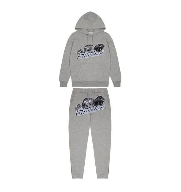 Trapstar Shooters Hoodie Tracksuit - (GREY/SKYBLUE)