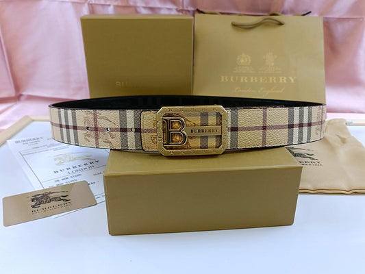 Burberry Vintage Plaque Belt - (GOLD)