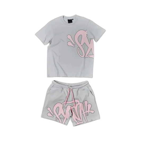 Syna World Short Set - (GREY/PINK)