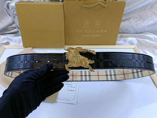 Burberry King Belt - (BLACK/GOLD)