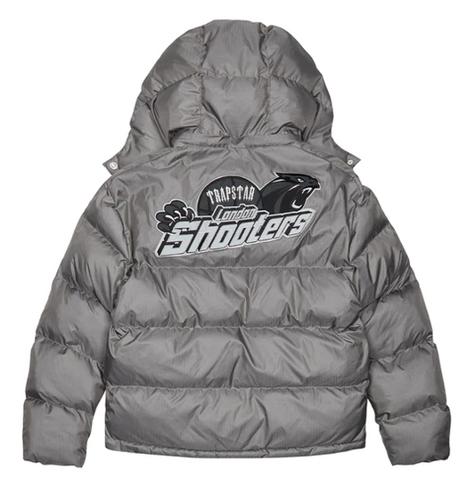 Trapstar Shooters Hooded Puffer Jacket - (GREY/REFLECTIVE)