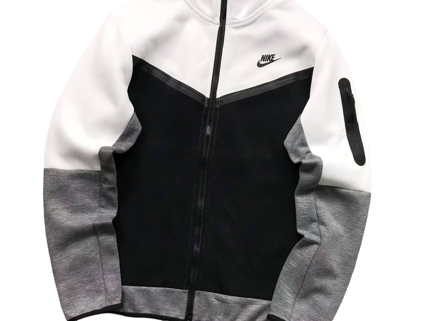 Nike Tech Fleece 2024 Zip Hoodie - (WHITE/BLACK/GREY)