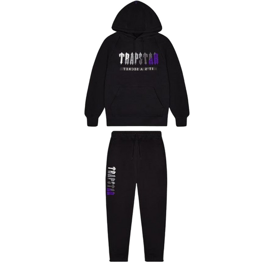 Trapstar Chenille Decoded Hoodie 2.0 Tracksuit - (BLACK/PURPLE)