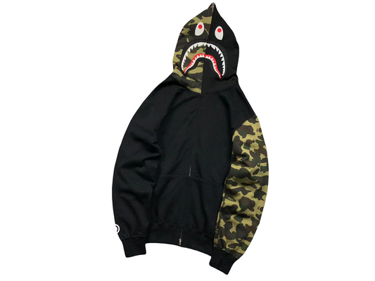 BAPE 1st Camo Shark Full Zip Hoodie - (BLACK)