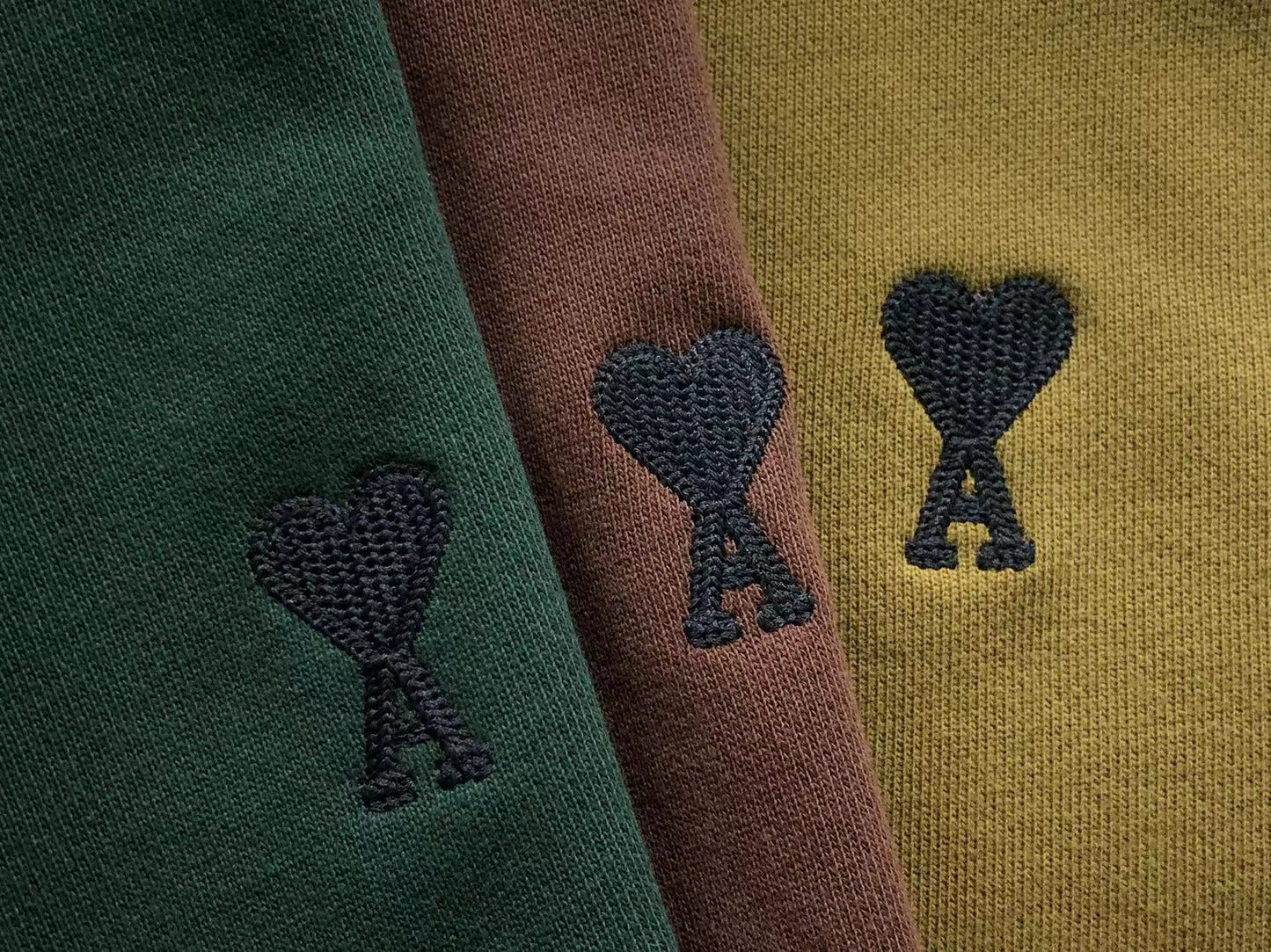 AMI Paris Black Heart Hoodie - (MUSTARD)