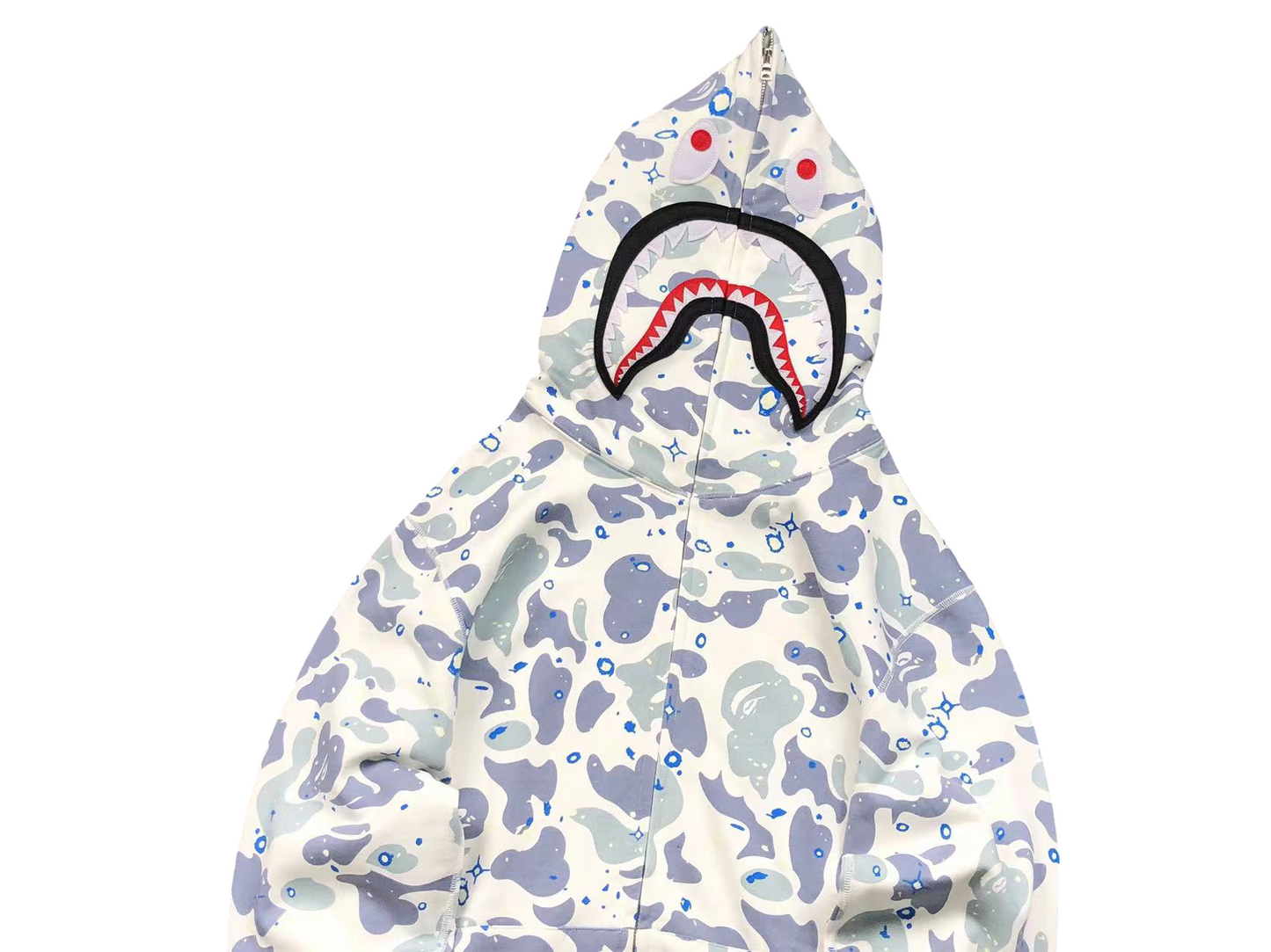 BAPE Space Camo Shark Full Zip Hoodie - (WHITE MULTI)