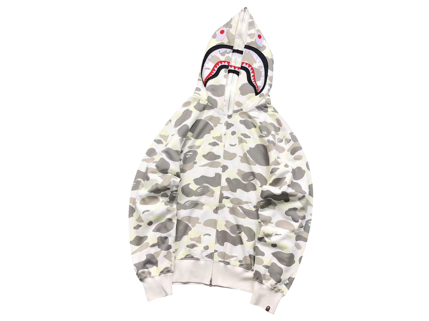 BAPE Space Camo Shark Full Zip Hoodie - (WHITE)