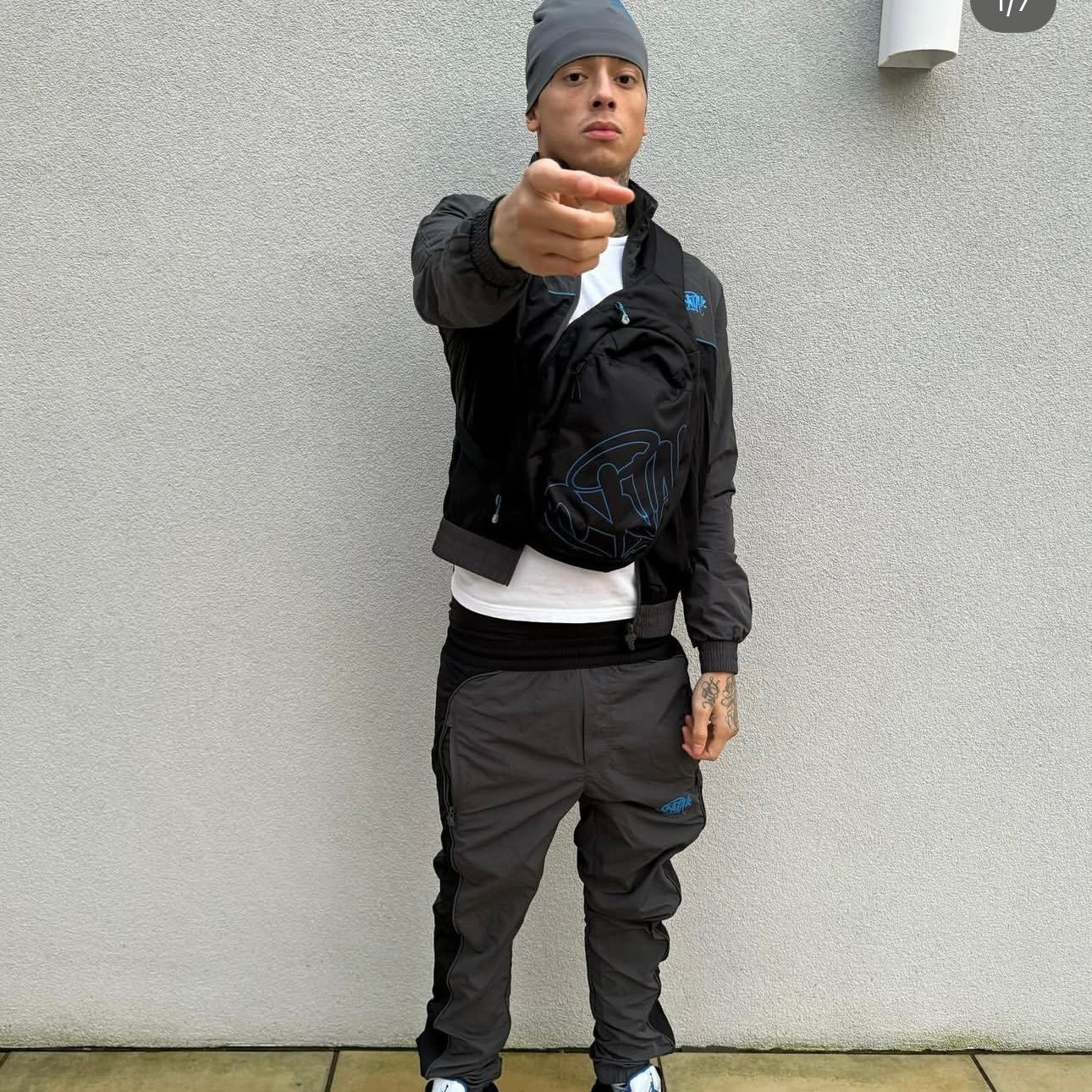 Syna World Shellsuit - (BLACK/GREY/BLUE)