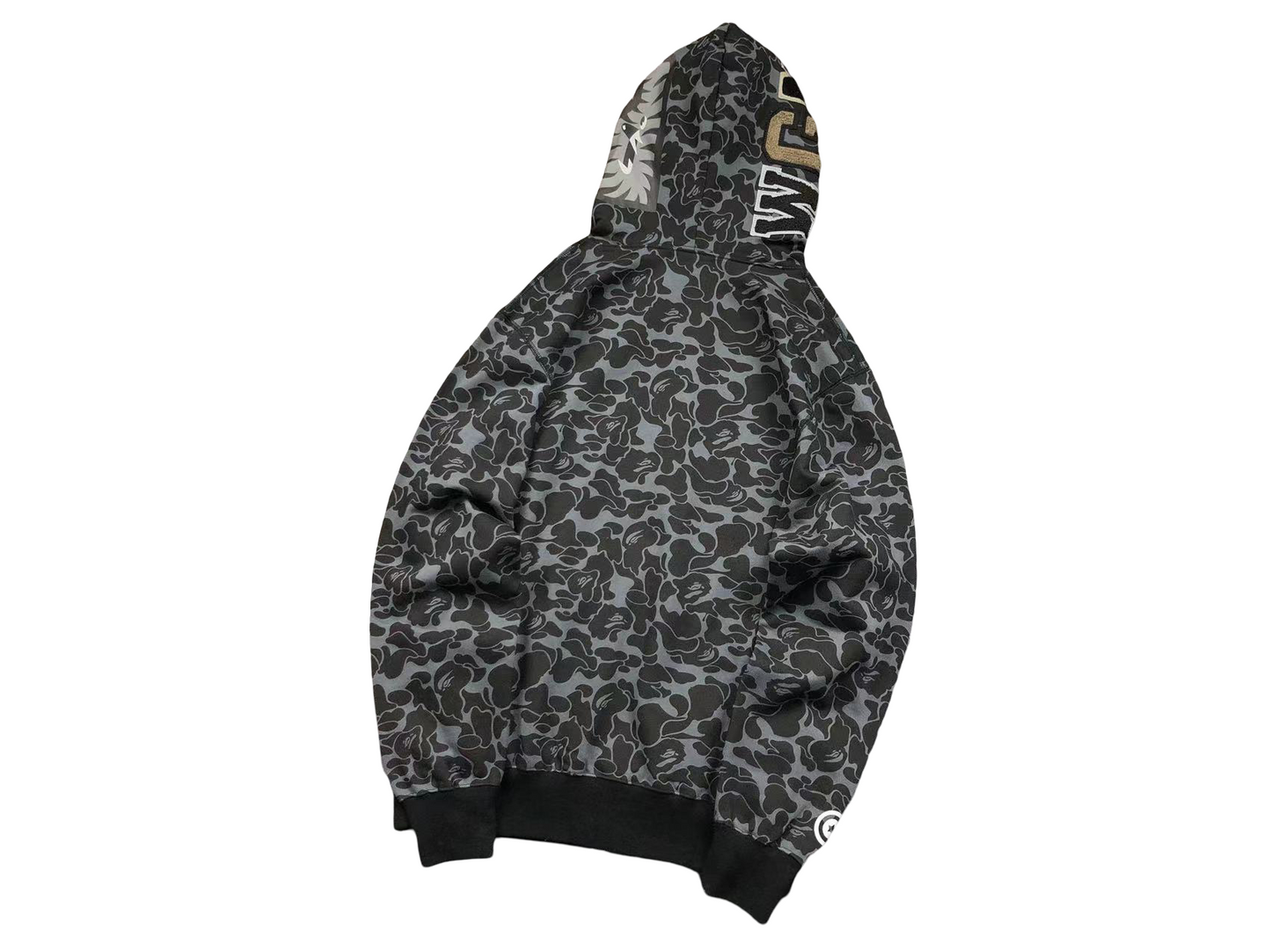 BAPE x Dover Street Market Camo Shark Full Zip Hoodie - (BLACK)